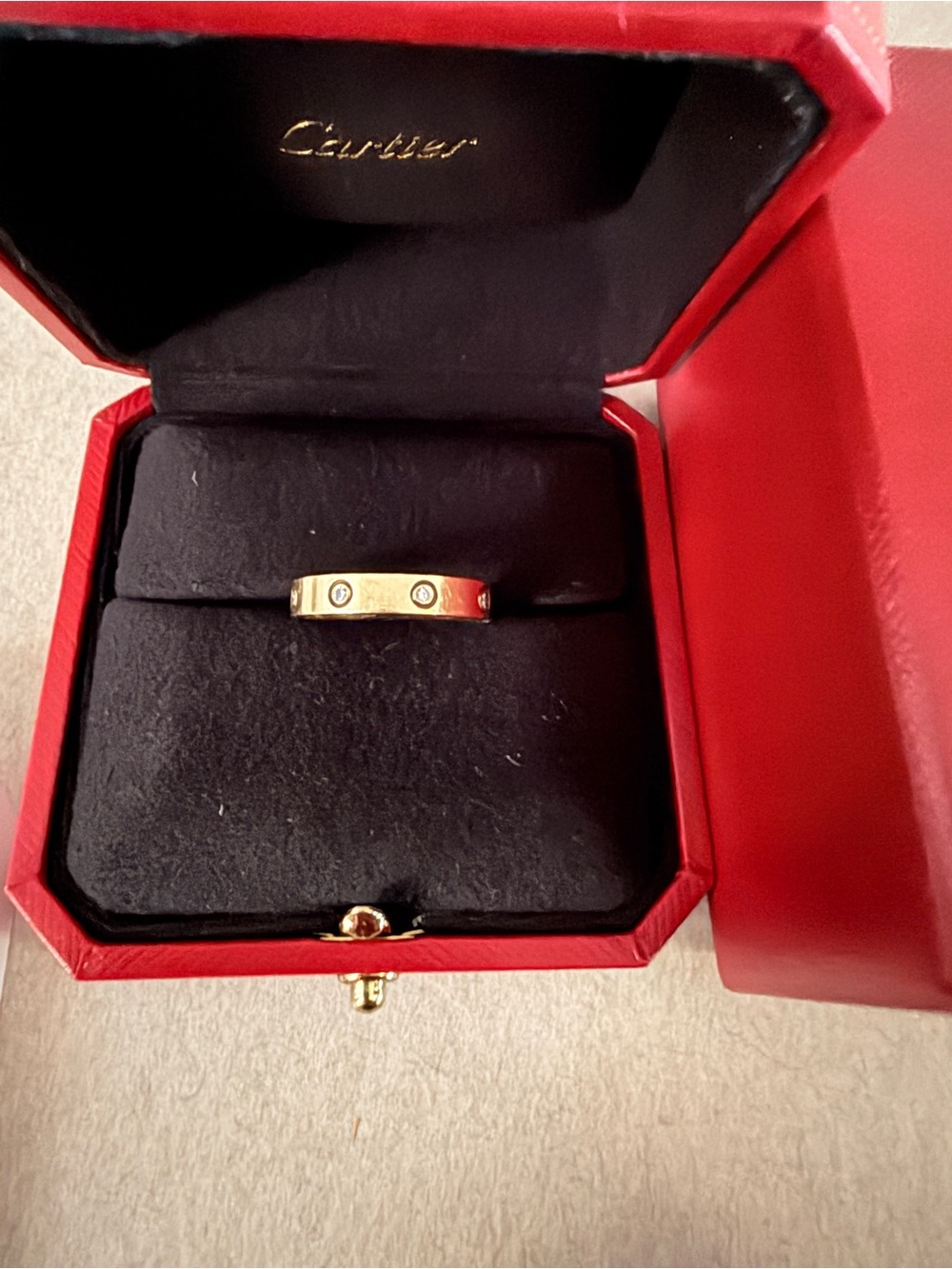 Cartier Yellow Gold Ring with Diamond Motifs